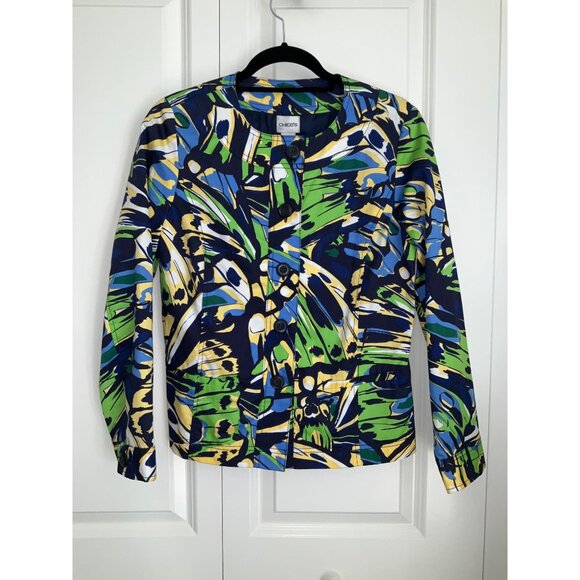 Chico's NEW Papillon Carlotta LS Jacket Women's size 0 Small (4) Blue - Picture 2 of 4